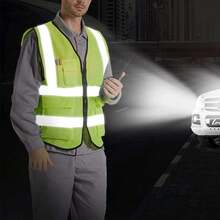 XIAKE Reflective Safety Vest Men & Women High Visibility Class 2 Vest With Pockets Meets ANSI Standards - Pink - View 6