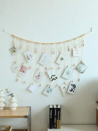 悬挂式DIY装饰壁挂架，家居装饰照片墙展示框，背景墙照片收纳展示架，北欧ins风，含免痛指甲，适用于卧室、客厅、走廊、门厅