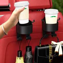 1件/2件多功能汽车座椅靠背挂钩二合一车载挂钩带杯架汽车内饰配件