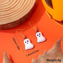 1 对/6 对金属幽灵、蜘蛛、字母、十字架、黑猫形吊坠耳环，女士万圣节派对、送给朋友的生日礼物