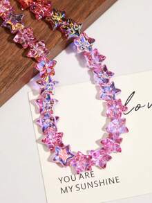 新品14.8*14mm玻璃立体半透明五角星水晶珠散珠DIY耳环项链手链饰品半成品配件 - 彩色 - 查看 5