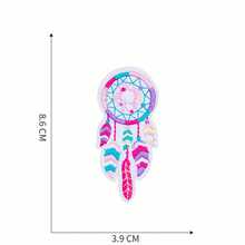 刺绣贴布装饰缝纫配件 - 仙人掌、羽毛贴花贴布，适用于衣服、裤子、破洞修补 - 彩色 - 查看 2