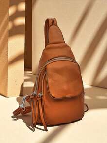 Royalfashion Small Women's Shoulder Pouch Aurelia Napoli, School Backpack - Brown - View 1