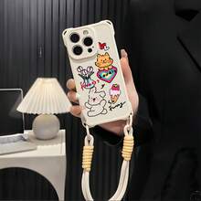 Funda para teléfono móvil 1PC Kitten16promax, nueva, con protección en las cuatro esquinas, compatible con 15, 2025, 14plus, silicona suave, serie 12/13pm, modelo femenino, alta gama - Blanco - Ver 5