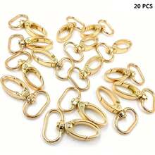 10/20/30个椭圆形龙虾扣旋转触发式弹簧钩，适用于钥匙链、皮革工艺品、挂绳 - 均碼 - 查看 10