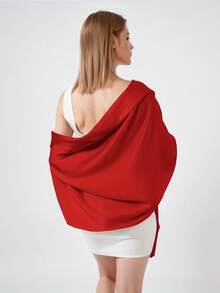 1pc Fashion Women Shawl, Extra Long Bridal Wrap For Wedding Party, All Seasons For Dress - A - View 9