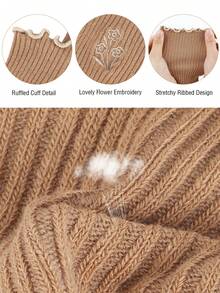 Women Cotton Super Thin Frilly Ruffle Socks Boat Socks Ankle Short Socks - Khaki - View 2