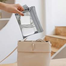 1/3 件透明网眼化妆包，拉链设计 - 透明透视，轻巧，多功能收纳袋，可收纳化妆品、数据线、钥匙、梳子、口红、大容量零钱包、化妆配件 | 收纳必需品，方便携带 - 彩色 - 查看 3