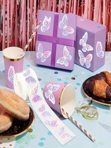 500张/卷全息蝴蝶贴纸、奖励贴纸、文具贴纸、礼品装饰标签、适用于学校用品、返校 - 彩色 - 查看 6