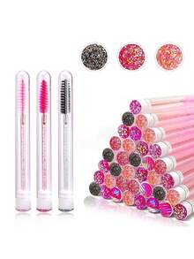 70 Stücke Einweg-Mascara-Pinsel Set - wasserfest, unparfümiert Wimpernverlängerungs-Applikatoren, 20 Stücke Mascara-Pinsel Tube und 50 Stücke Wimpern-Pinsel für Make-up Anwendung