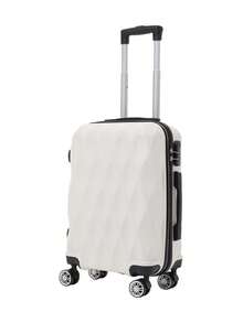 Living And Home 20-Inch ABS Hardshell Suitcase (35*20*58cm) - Scratch-Resistant With Combination Lock - White 35cm W x 20cm D x 58cm H - 查看 4