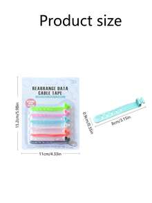 6 件装电缆整理夹、电线紧固带，用于管理电缆、电源线、充电器，适合办公室、宿舍和家庭使用 - 彩色 - 查看 3