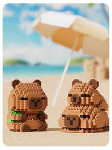 Juguetes de muñeco de Capibara Kawaii, bloques de construcción de micropartículas 3D, modelos en miniatura, ladrillos DIY, figura de acción de dibujos animados lindos, juguetes de animales, regalos de cumpleaños/Navidad/regalos