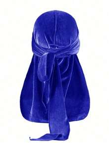 1件男士纯色天鹅绒头巾，带保暖内衬 - 可调节松紧带，佩戴稳固，柔软透气，冬季保暖头饰，海盗风格设计，适合运动、户外活动和休闲穿着。海盗帽，海盗服装