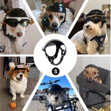 iDestry 小型犬头盔，适合小型犬，带耳孔可调节带子的狗帽，户外摩托车骑行宠物头盔帽子，狗猫通用摩托车头盔，酷炫配件，钩环户外透气可爱宠物用品 - 彩色 - 查看 4