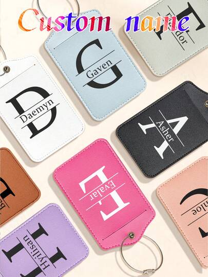 Ayotu Personalisierte Gepäckanhänger mit Buchstabennamen, Reise-Kreuzfahrt-Koffernamenschilder, Rucksack, Handtasche und Schultasche Namensplaketten, personalisierte Kartenhalter, Reise-ID-Anhänger für Geschäfts-ID-Kartenhalter, unerlässlich für Gruppenausflüge, Veranstaltungen, Firmenjubiläumsreisen, Geschäftsreisen und Lässig, Taschenzubehör, Geburtstags-Schlüsselanhänger/Schlüsselanhänger-Dekorationen, Reise- und Ausflugssouvenirs