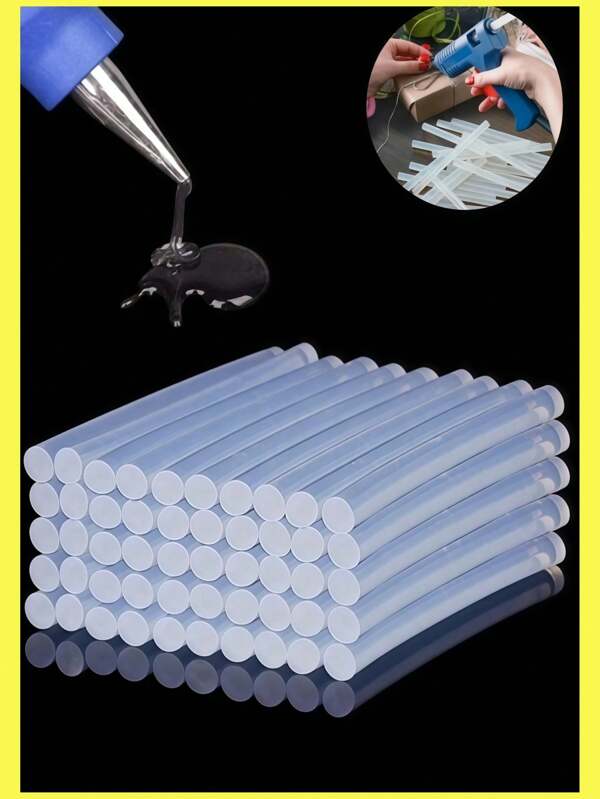 50 piezas Barras de pegamento transparente de alta viscosidad, de secado rápido y fuerte adherencia sin hilos, resistente al agua, al moho y al envejecimiento, inodoro, adecuado para manualidades DIY, mantenimiento general y uso doméstico multipropósito