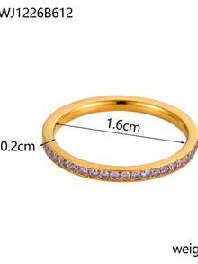 1pc BirthStone Ring 12 Month Color Zirconia Inlaid Rings For Women Stainless Steel PVD Plated Gold Color Engagement Wedding Jewelry - Ring - View 19