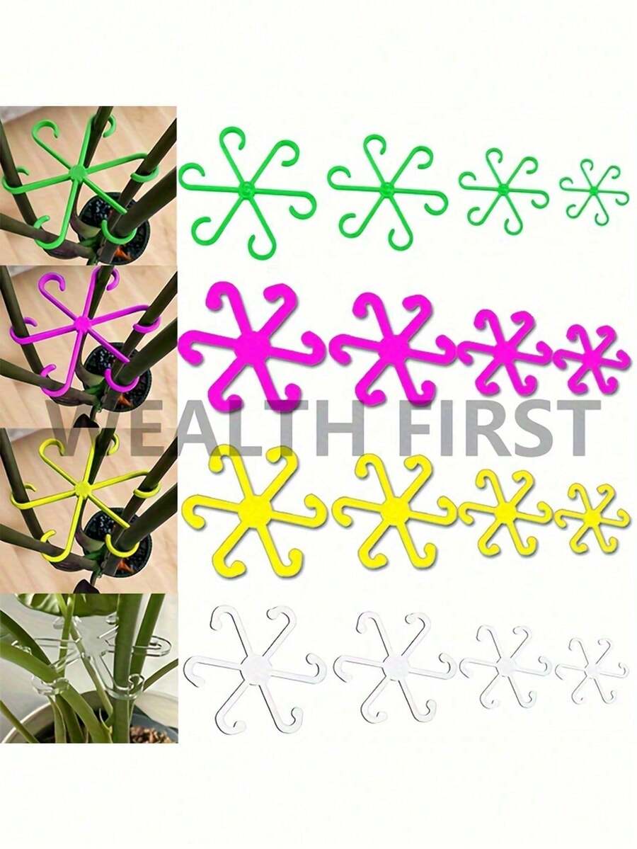 8 件/2 套，4 件/1 套，植物支撑夹：坚固的攀缘植物茎夹 - 塑料材质，适用于户外储存、花园、盆栽植物