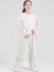 1pc Waterproof Kids Raincoat | Cartoon Bunny Print, Non-Disposable EVA Thickened, Portable Windproof, Loose Fit, Hooded, Microfiber Material For School, Christmas, Easter, Halloween, Thanksgiving, Outdoor Hiking, Casual & Leisure, Spring, Summer, Autumn, Winter, Camping, Hiking & Outdoor Activities