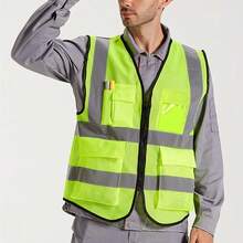 XIAKE Reflective Safety Vest Men & Women High Visibility Class 2 Vest With Pockets Meets ANSI Standards - Pink - View 5