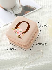 1pc Travel Jewelry Box,Monogram Gift Boxes,Bridesmaids Gifts Jewelry Case,Personalized Floral Jewelry Case,Travel Jewelry Box Wedding,Jewelry Box Necklace,Jewelry Box Earrings,Jewelry Box Mini,Travel Essentials Travel Accessories Travel Bag For Vacation Holiday Back To School School Stuff Jewellery Box Jewelry Organizer - Multicolor - View 26