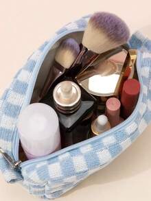 1Pc Blue And White Knitted Soft Classic Waterproof Large Capacity Travel Portable Classic Octagonal Bag Makeup Bag For Women Girls, Makeup Bag Makeup Pouch Skincare Bag Toiletry Bag Packing Cubes, Travel Essentials Cruise Essentials Dorm Essentials, Wedding Bridesmaid Gifts, Mom Gifts, Birthday Gifts, Bathroom Living Room Bed Lip Oil Organizer, Nail Polish Organizer Makeup Travel Toiletry Organizer Gifts Storage Zipper Accessories Nail Bag, Makeup Bag, Make Up Pouch, Makeup Bags,Cosmetic Bag,Makeup Organiser,Travel,Makeup Pouch,Bag,Vanity,Make Up Pouch,Travel Essentials,Pouch Bag,Travel Essential,Vanity Accessories,Small Makeup Bag,Makeup Pouch,Cosmetic Bag,Travel Essential,Large Capacity,Large Makeup Bag,Christmas Gifts,Pouch,Travel,Gifts For Women Travel Essential,Pouch,Clutch / Small Handbag, Makeup Organizer,Makeup Organize,Pouch,Brush Holder,Mini Pouch,Large Capacity Pouch,Gifts For Women,Christmas Gifts,Gift Ideas For Women LZEG - Xanh và trắng - Xem 7