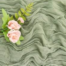 5 件套褶皱象牙白米色桌布波西米亚粗棉布桌旗桌布桌布非常适合婚礼桌布装饰、生日婴儿洗礼派对房间餐桌装饰、结婚周年纪念和宴会派对用品、纱布桌布桌布