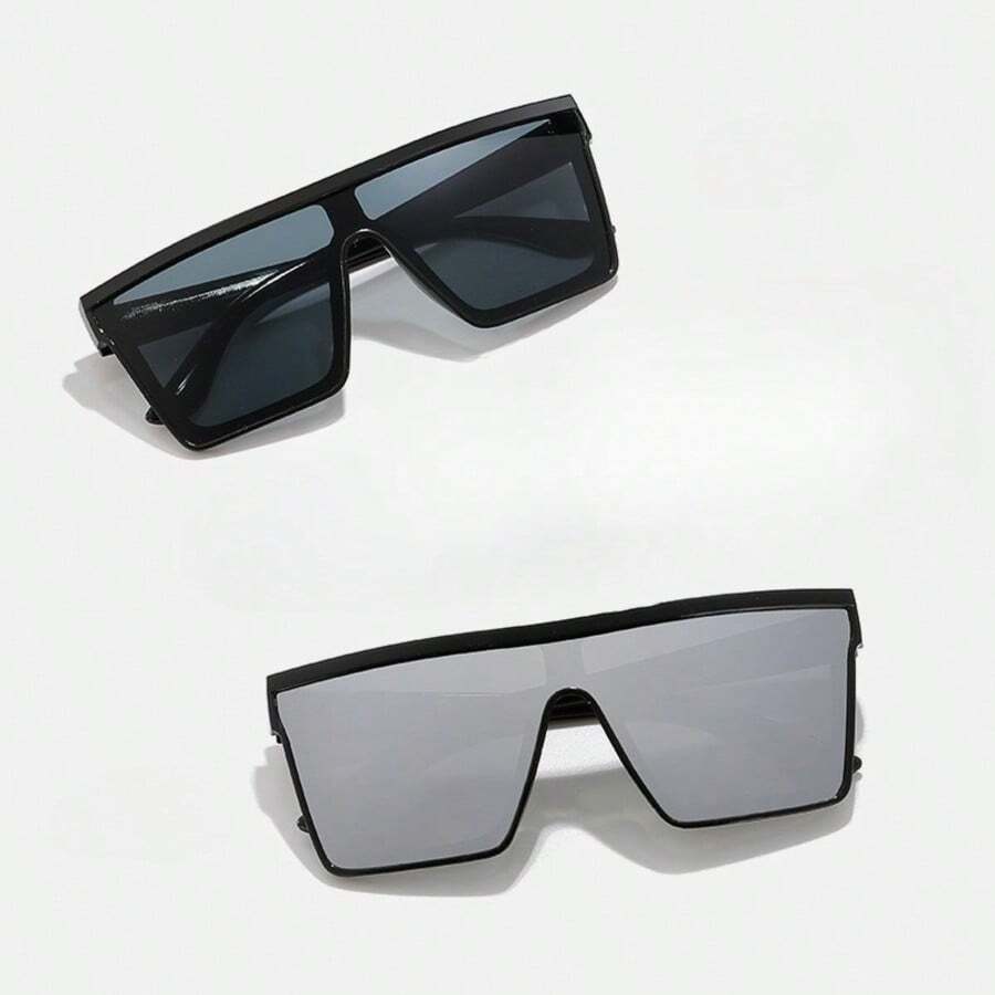 1/2/3 piezas Gafas de moda con marco cuadrado retro, versátiles para viajes, playa, exteriores