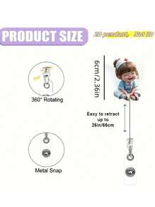 2D 平面亚克力护士女孩证件卡套 - 可伸缩卡扣，耐用标签，适合医学生和执业护士 - 耐用 PMMA 材质，用于工作场所身份识别，医疗标签夹 | 可爱设计 | 耐用亚克力材质，护士配件，返校季，教师礼物 - 彩色 - 查看 5