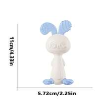 婴儿出牙玩具硅胶兔子牙胶可安全咀嚼和煮沸，防止手到嘴，4-6 个月出牙玩具，牙胶出牙玩具，出牙缓解婴儿，0-1 个月 - 1件 - 查看 3