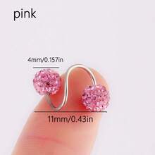 1/2 件闪亮水晶球耳钉 - 防过敏、舒适、带旋入式 S 形耳钉 - 非常适合节日礼物、节日派对和日常佩戴 - 銀色 - 查看 10