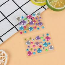 Mini Colorful Diamond Stickers DIY Accessories, Czech Acrylic Diamond Stickers With Tiny Hearts & Stars, Sparkling Jewel Stickers For Nails, Phone Cases, Gift Boxes, Handmade Crafts, DIY Jewelry Making Materials,School Supplies,Back To School