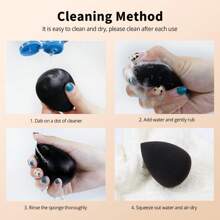 Set de 5 esponjas para maquillaje | Esponjas negras mezcladoras de base | Suaves y no absorbentes | Adecuadas para líquidos, polvos, correctores, BB cream y polvos sueltos