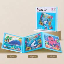 Đồ chơi xếp hình gấp gọn 3 trong 1 cho trẻ em, Sách xếp hình gấp gọn có họa tiết động vật và giao thông, Đồ chơi xếp hình rèn luyện kỹ năng nhận thức và tư duy, Thích hợp cho bé trai bé gái Quà tặng sinh nhật Giáng sinh Ngày thiếu nhi - Nhiều màu - Xem 13