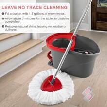 4Pcs Mop Heads Replacements For O-Cedar,1 Scrub Brush 1 Mop Base And 20Pcs Floor Cleaner Combo Set Compatible With Ocedar