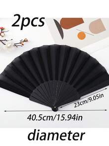 1 件/大号优雅黑色折叠手扇，带声音 - 尼龙面料，怀旧设计，适合功夫、太极、舞蹈和体育表演 - 送给男士和女士的完美礼物 - DIY團扇 - 查看 14