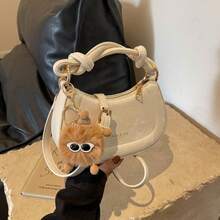 Women Shoulder Bags - 白色帶棕色精靈掛件 - 查看 1