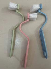 1pc V-Shaped Toilet Brush: V-Shaped Toilet Brush, Small Toilet Brush, No-Dead-Angle Cleaning Brush, Household Bathroom Toilet Cleaning Tool, Rotatable Toilet Bend, Wall-Mounted (Random Color)