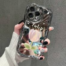 Funda para teléfono 1 pieza Diseño de TPU Teléfono ondulado galvanizado, evita el desgaste, transpirable, resistente al calor y al polvo, adecuado 11, 12, 13, 14, 15, 16 Plus Pro Promax XSMAX X/ XS - Blanco - Ver 2