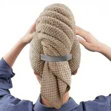 1pc Quick Drying Hair Towel Wrap Microfiber Hair Towel Wrap For Women - Fast Drying Turbans For Long, Thick, Curly Hair - Super Soft Hair Wrap Towels With Elastic Strap Large Microfiber Hair Towel Wrap For Women, Anti Frizz Hair Drying Towel With Elastic Strap, Fast Dry | Super Absorbent | Quick Dry Hair Turban For Wet, Curly, Long & Thick Hair Unfold To Make A Bath Towel Hair Bonnet Shower Towels For Beaty Salon, Hotel Sports,Home Essentials, Towel, Skin Care