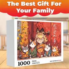 1 件 301-500 片拼图，以身穿红色服装的猫为特色，有趣的颜色和形状识别，学习技能，生日派对礼物，丰富多彩的早期学习和大脑刺激乐趣