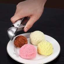 2pcs Stainless Steel Ice Cream Scoop, Perfect For Frozen Yogurt, Multi-Functional Ice Cream Scoop, Stainless Steel Double Use Scoop, Non-Stick Ice Cream Scoop With Comfortable Anti-Frost Handle, Heavy Duty Metal Ice Cream Scoop With Trigger, Sturdy Stuffing Scoop, Home Ice Cream Tools Scoop, Easy To Clean, Suitable For Ice Cream, Cookie Dough, Sorbet, Almond, Ideal For Kitchen, Dessert Shop And Western Restaurant.(Summer Gifts) - 銀色 - 查看 2