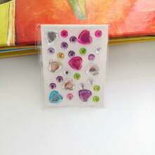 Mini Colorful Diamond Stickers DIY Accessories, Czech Acrylic Diamond Stickers With Tiny Hearts & Stars, Sparkling Jewel Stickers For Nails, Phone Cases, Gift Boxes, Handmade Crafts, DIY Jewelry Making Materials,School Supplies,Back To School