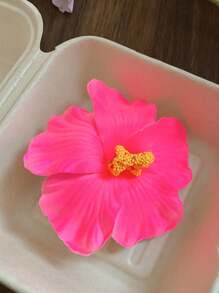 3 件芙蓉花夏威夷派对夏日派对 DIY 装饰人造花草裙舞女孩头饰花（白色）、爪夹、发夹、发夹、发夹、发夹、学校用品 - 彩色 - 查看 10