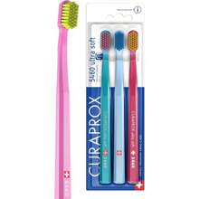 Curaprox CS 5460 Ultra-Soft Toothbrush For Adult Gum And Tooth Care | Ultra Soft Curen® Bristles For Gentle & Effective Cleaning | 3-Pack Assorted Colors