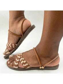 Women's 3 In 1 Flat Sandal - Lạc đà - Xem 3