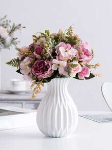 1pc Plastic Flower Vase,Home Decor,Flower Vase,Centerpiece,Table Decor Gifts Birthday Graduation Room Decor Glass Vase - White - View 12