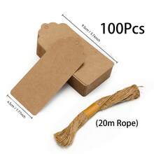 10-300pcs Blank Kraft Paper Tags, DIY Handmade Heart Hollow Gift Tags With Jute Twine, Suitable For Wedding Party Decoration, Candy Box Packaging, Gift Tags, Message Cards - Multicolor - View 19