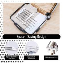 5 Tier Stainless Steel Pants Rack Adjustable Wardrobe Organizer With White Compartments Towel Hanger Stand Storage Rack For Bedroom Closet Home Organization Multipurpose Clothing Display Stand - Multicolor - View 5